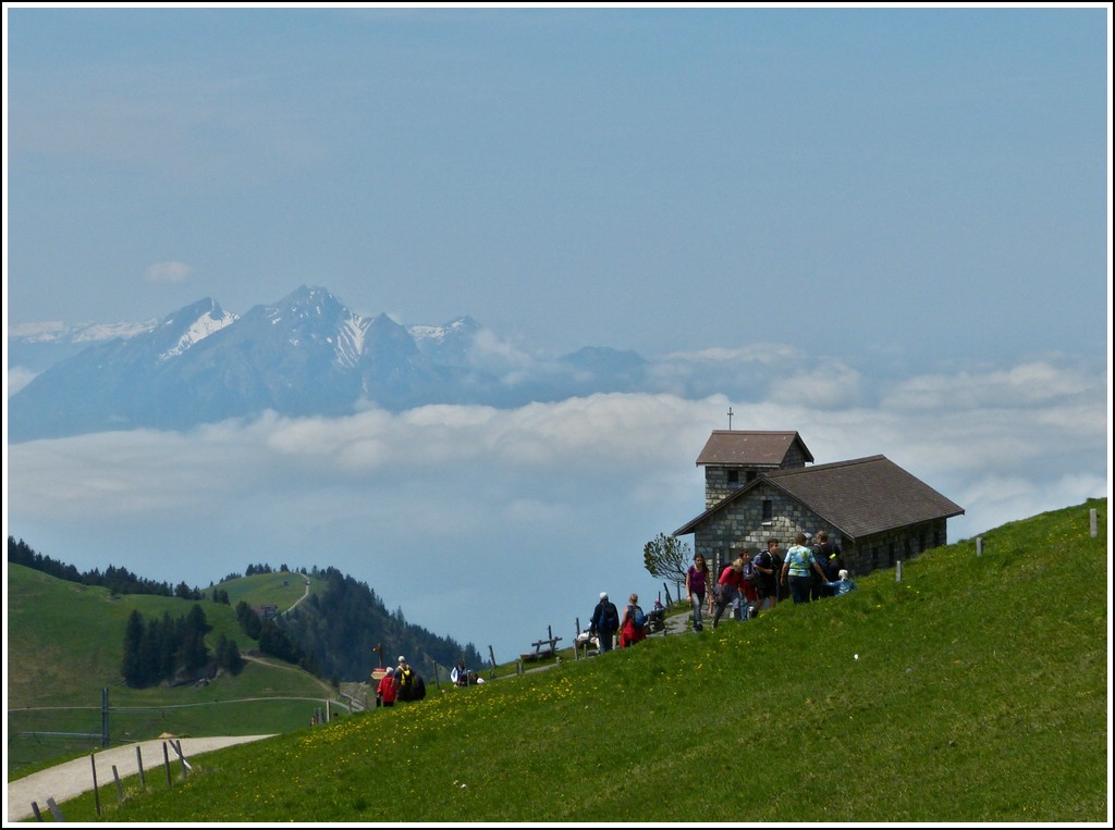 Nur der Pilatus schaut aus den Wolken. Rigi Kulm, 24.05.2012 (Jeanny)