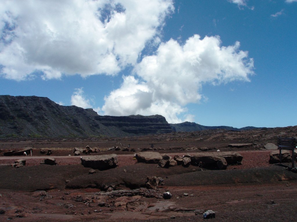 Reunion. Blick auf den aktiven Vulkan Piton de la Fourmaise 2631m am 2009:11:11