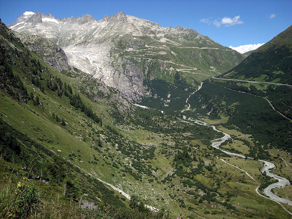 Rhonegletscher zum Vergleich: weiterer Rckzug - bald ist nichts mehr da... 03. Aug. 2008, 14:59