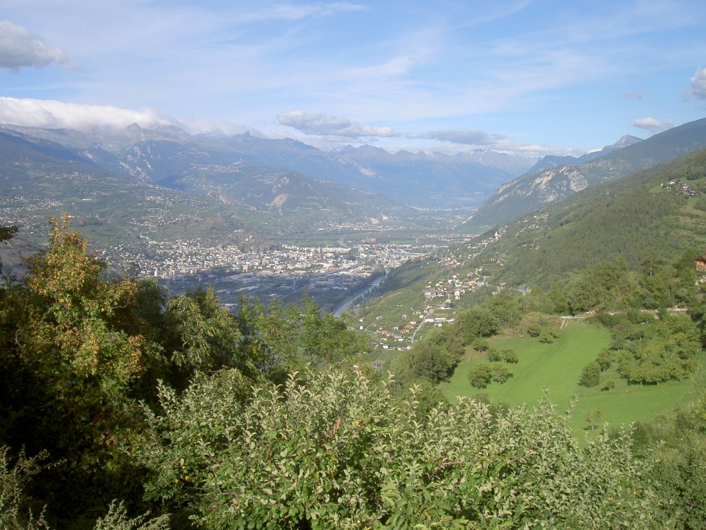 Rhonetal bei Nendaz, Blick Richtung Sion (13.09.2010)
