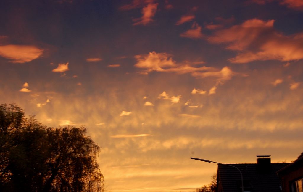 Schleierwolken am Abendhimmel ber Liedberg am Abend des 15.11.2010