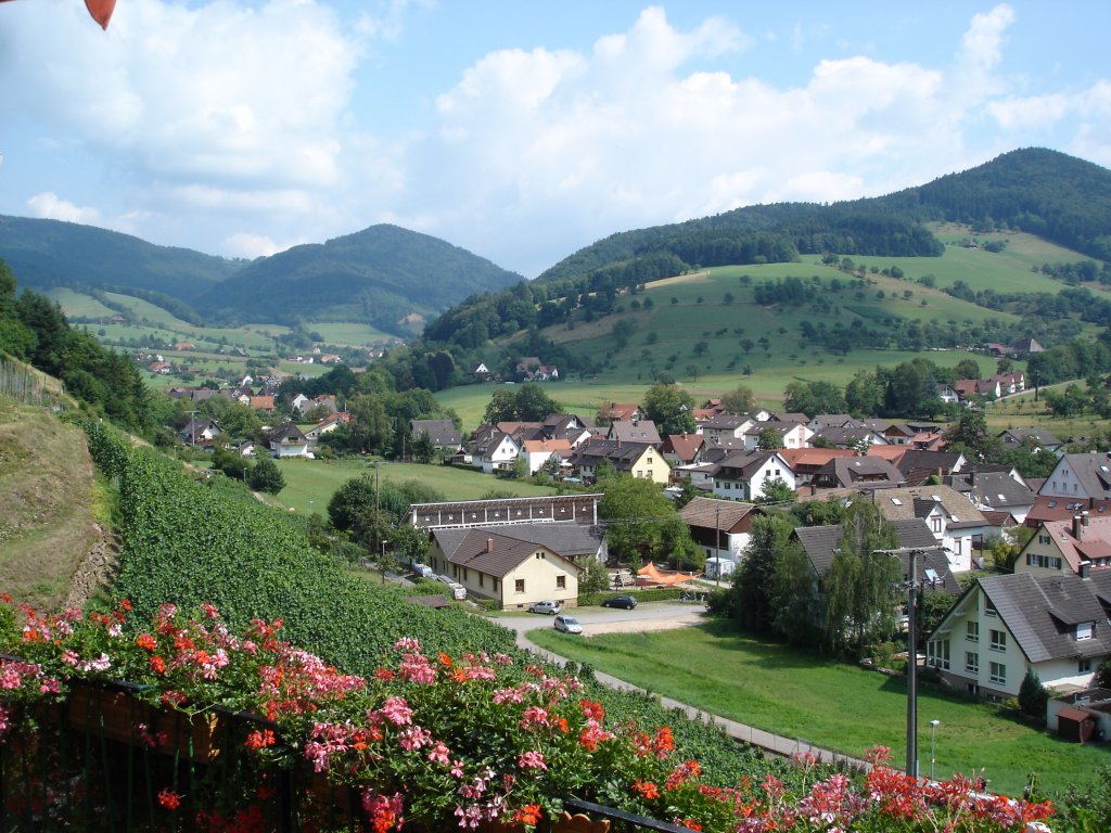 Schwarzwald,
Blick ins Glottertal und auf den gleichnamigen Ort,
2006