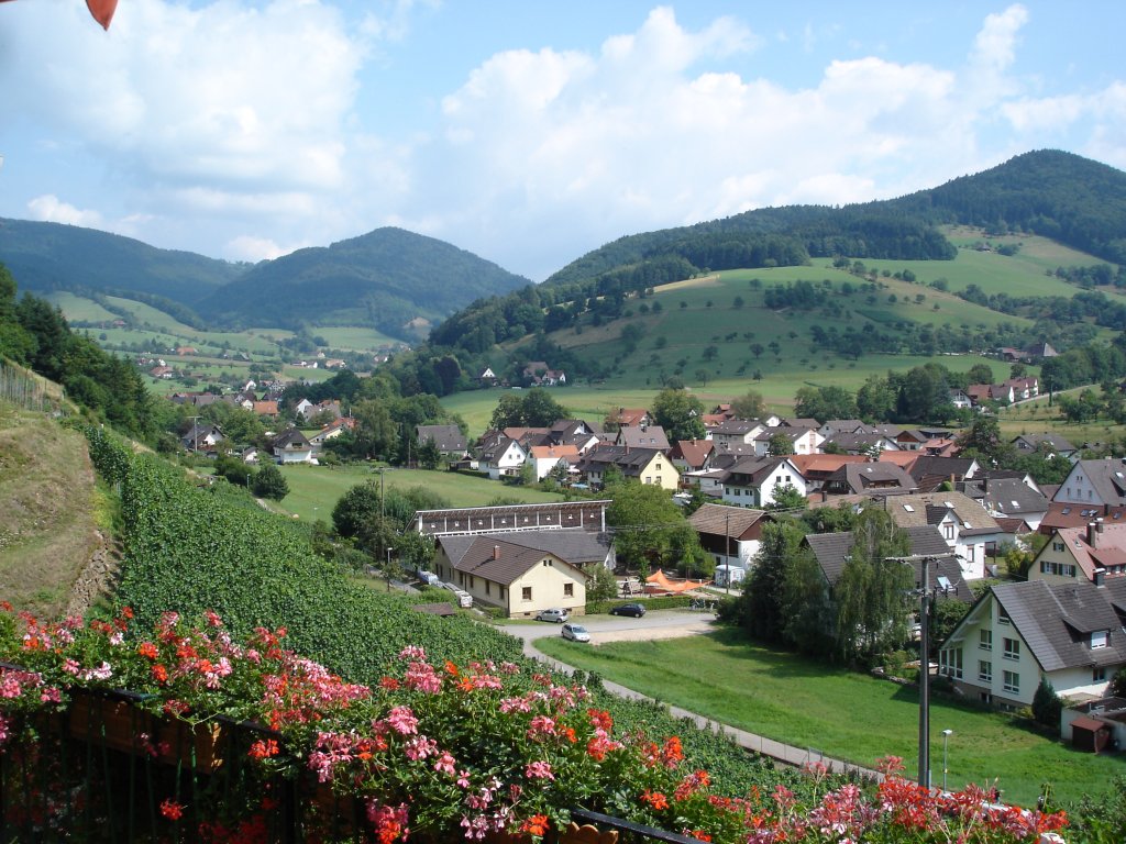 Schwarzwald,
Blick ins Glottertal und auf den gleichnamigen Ort,
2006