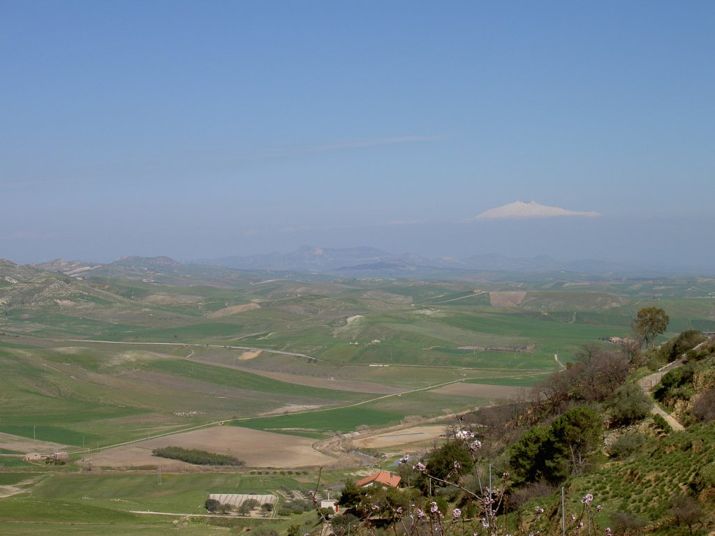 Sizilien, Aussicht auf Piazza Armerina (14.03.2009)