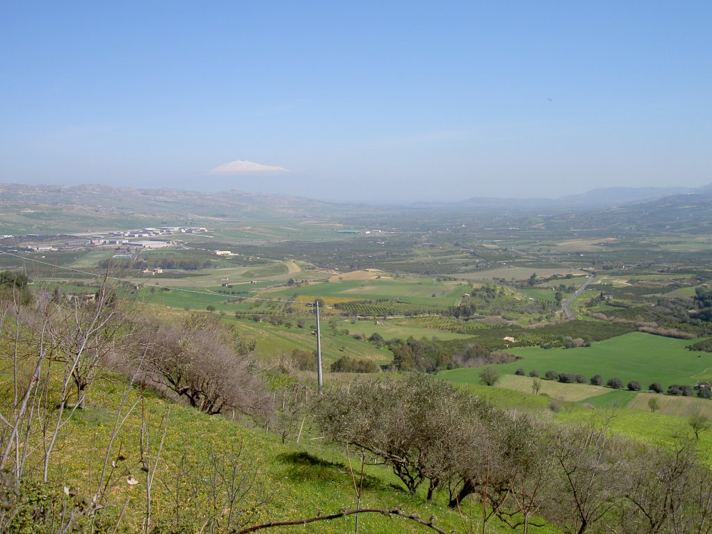 Sizilien, Aussicht Richtung Catania und tna (14.03.2009)