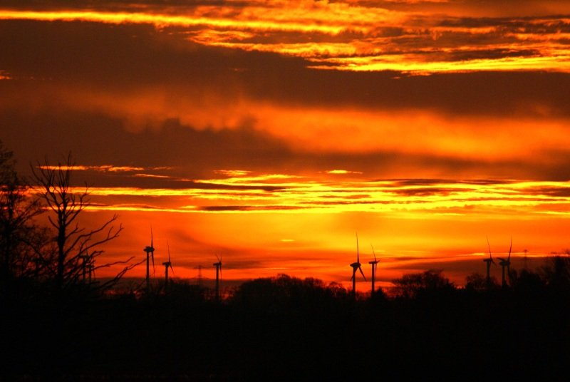 Sonnenaufgang mit dem Blick auf auf das Peenetal bei Demmin.