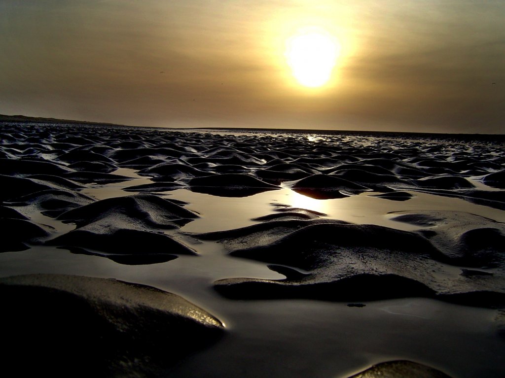 Sonnenuntergang auf der Insel Juist im April 2011