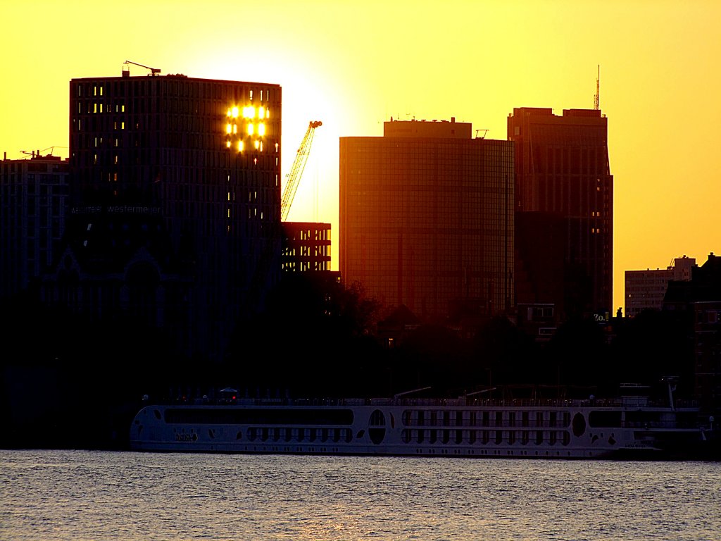 Sonnenuntergang im Hafengebiet von Rotterdam;110901