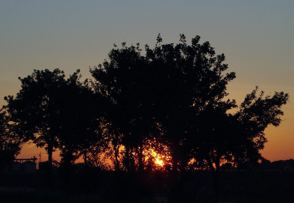 Sonnenuntergang mit  Schattenribumen  - Voreifel 05.08.2007