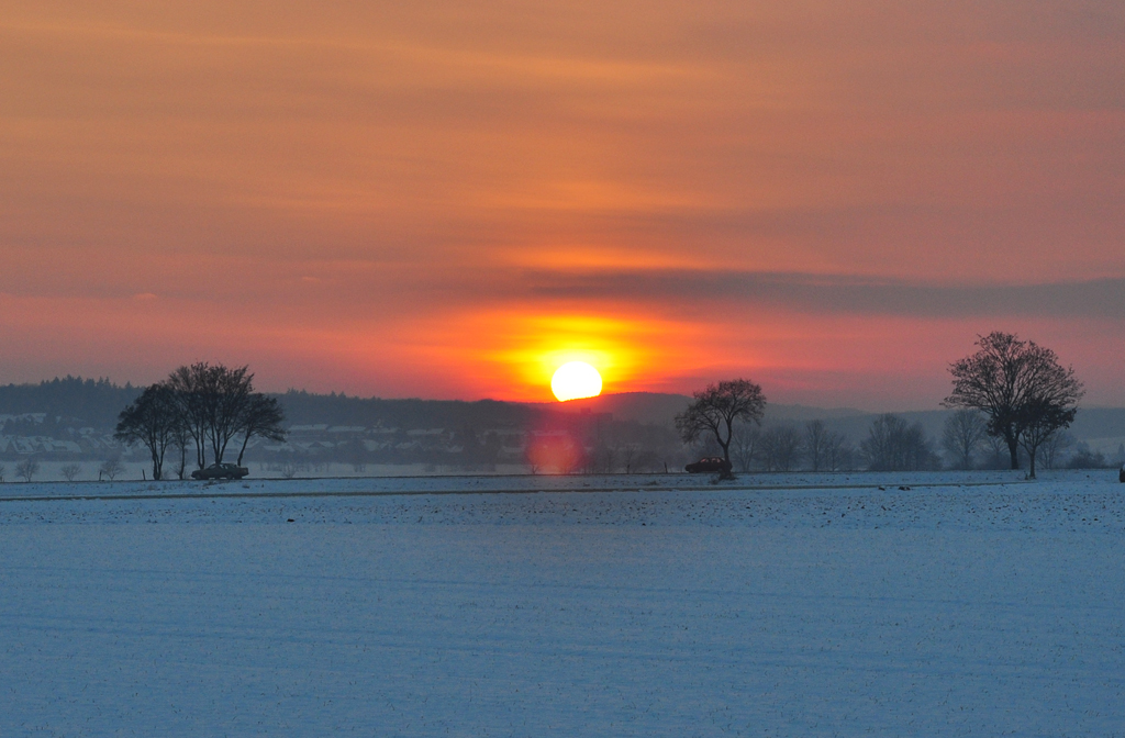 Sonnenuntergang in der Voreifel bei Euskirchen - 03.12.2010