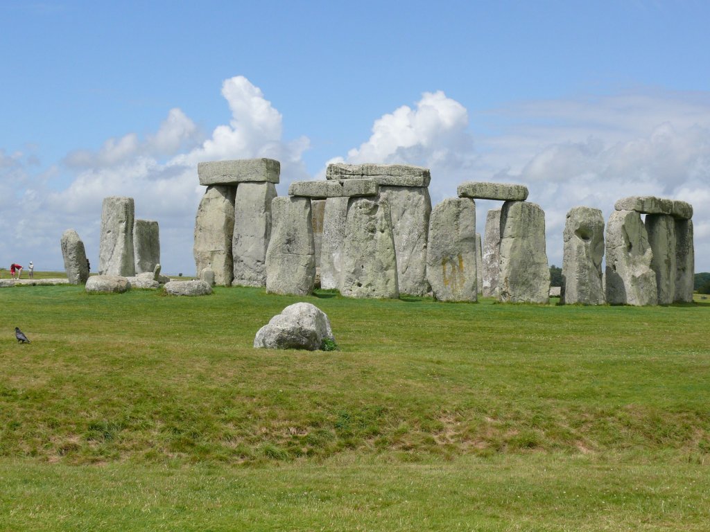 Stonehenge bei Amesbury am 14.07.2009, im Dreieck der Straen A303, A344 und A360 gelegen.