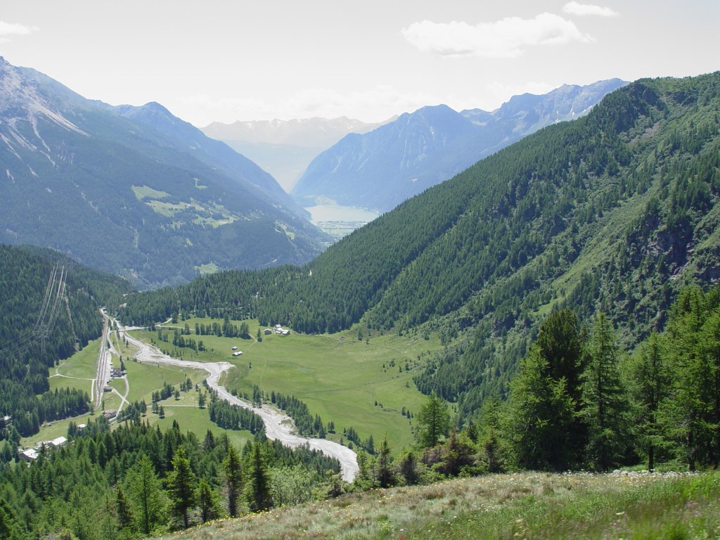 Unterwegs mit der Bernina Bahn von St. Moritz nach Tirano am 10.07.2008