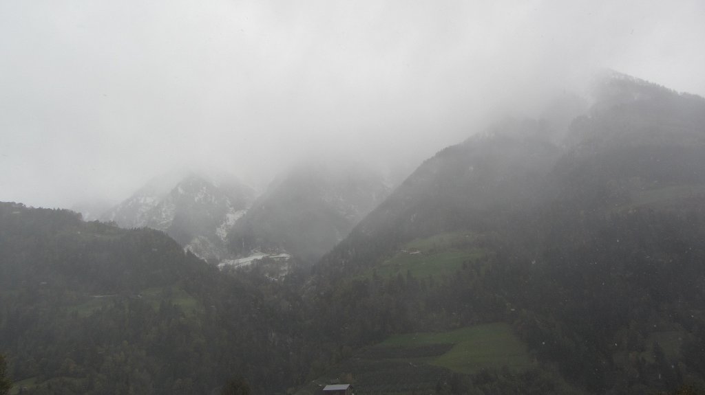 Unwirtliches Wetter im Passeiertal am 28.10.2012.