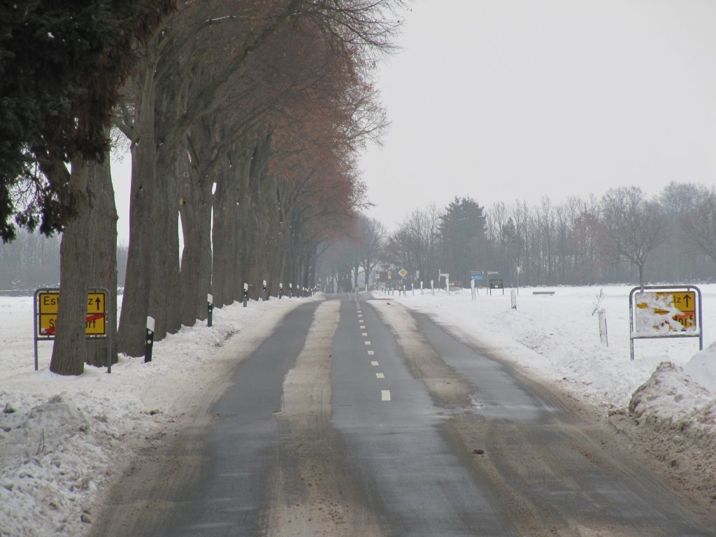 Winter am 14.01.2010 auf Feld, Flur und Strassen. Ortsausgang Stederdorf (Kr. Uelzen). 