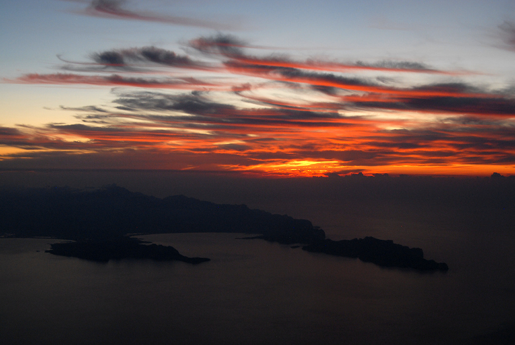 17.09.2017 Cap Formetor in der Dämmerung beim Anflug auf Palma