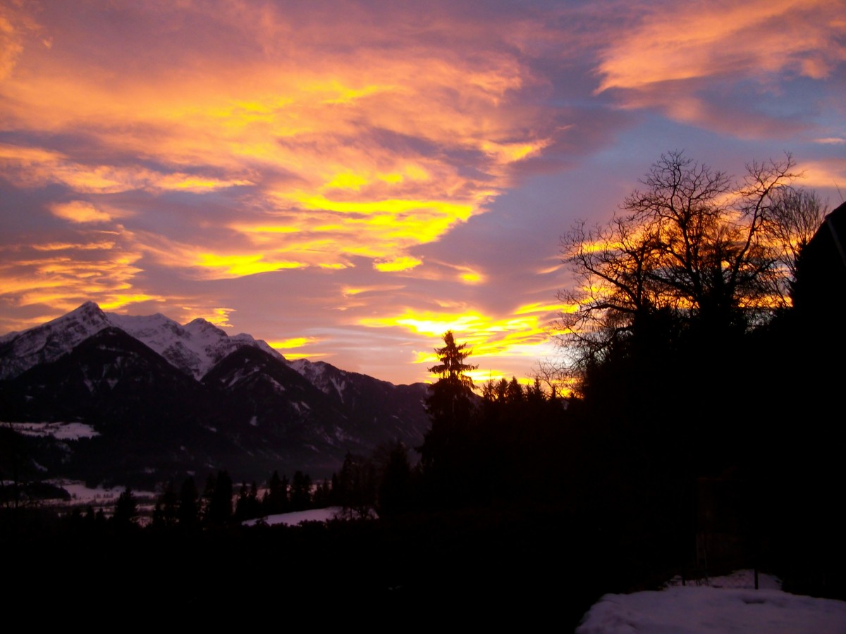 Abendstimmung im Drautal am 5.2.2011