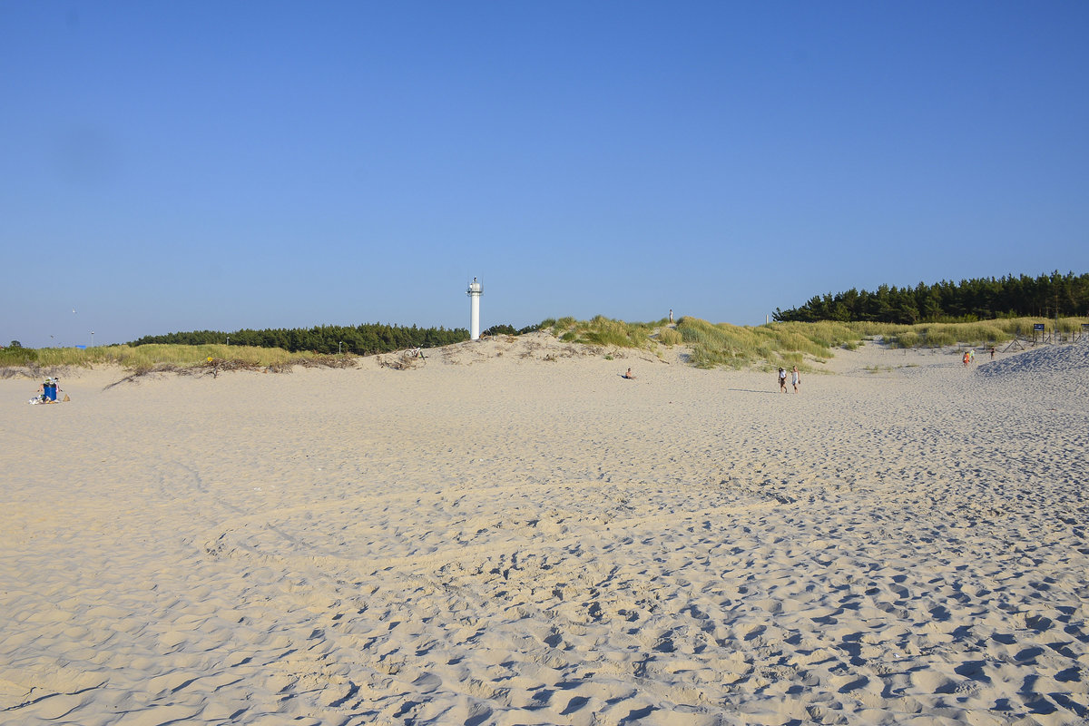 Am schönen Strand vor Leba in Hinterpommern. Aufnahme: 16. August 2020.