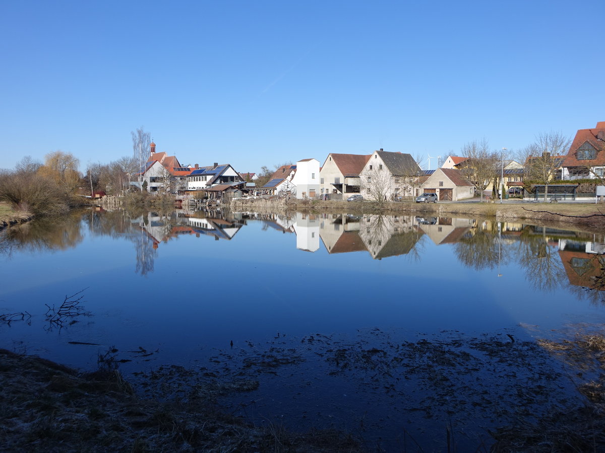 Am Stadtgraben Teich in Wolframs-Eschenbach (07.03.2021)