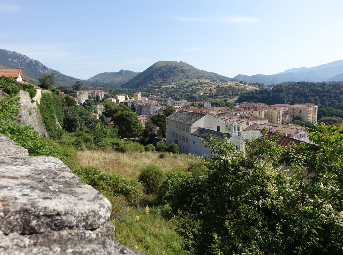 Ausblick auf Corte mit Berg Punto di Corbu (21.06.2019)