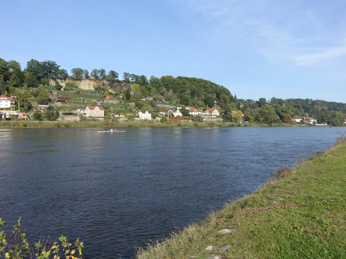 Ausblick auf die Elbe bei Pirna, Landkreises Sächsische Schweiz-Osterzgebirge (02.10.2020)