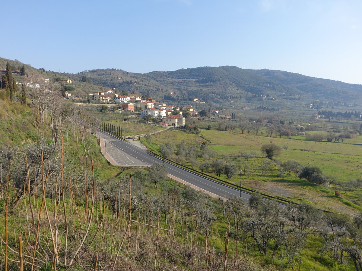 Ausblick auf Hügel bei Castiglion Fiorentino (26.03.2022)