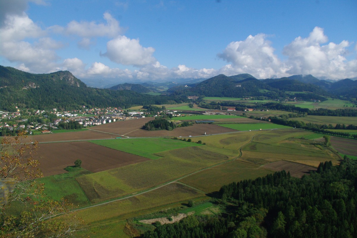 Ausblick von der Burg Hochosterwitz Richtung Launsdorf (02.10.2013)