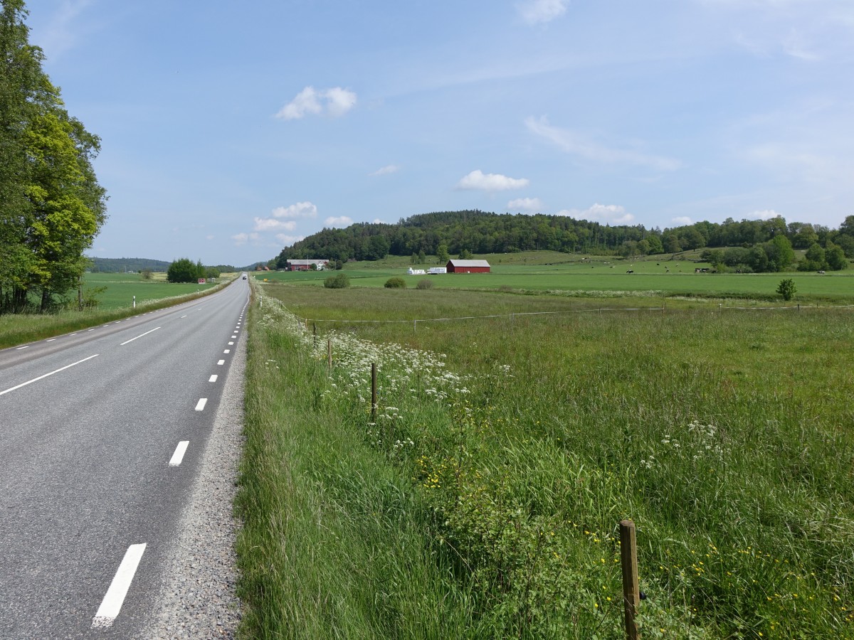 Aussicht auf Gehöfte bei Ljunby an der N 154, Hallands Län (13.06.2015)