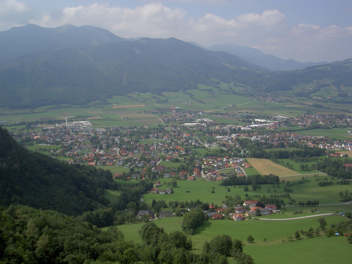 Aussicht auf Micheldorf von der Burg Altpernstein (22.08.2013)