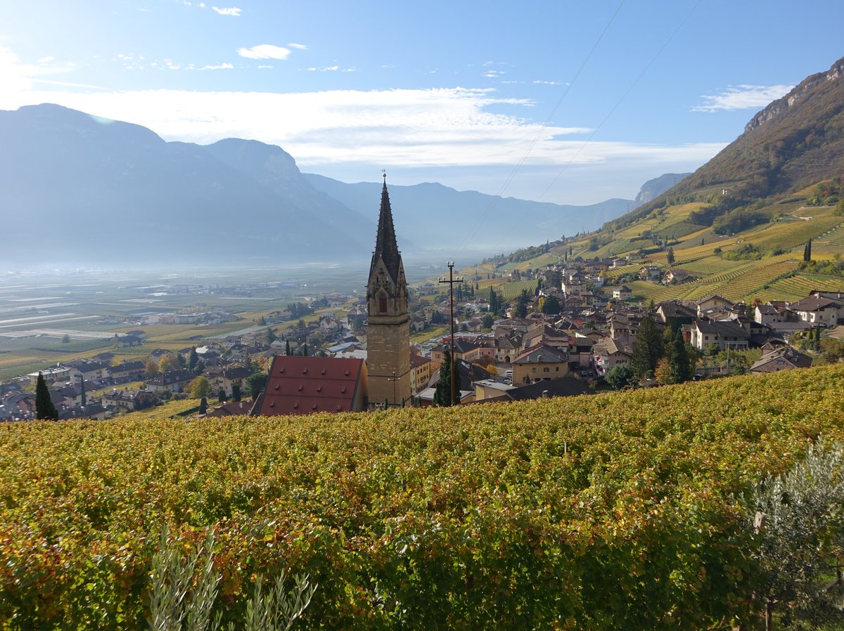 Aussicht auf Tramin an der Weinstraße und das Südtiroler Unterland (27.10.2017)