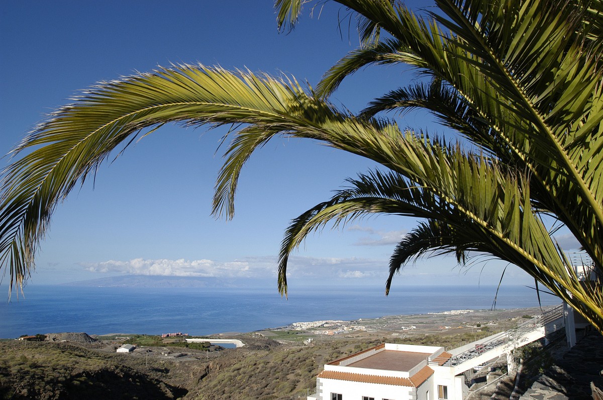 Aussicht von der Landesstraße TF-47 in der Nähe von El Valito, Teneriffa. Aufnahme: Oktober 2008.