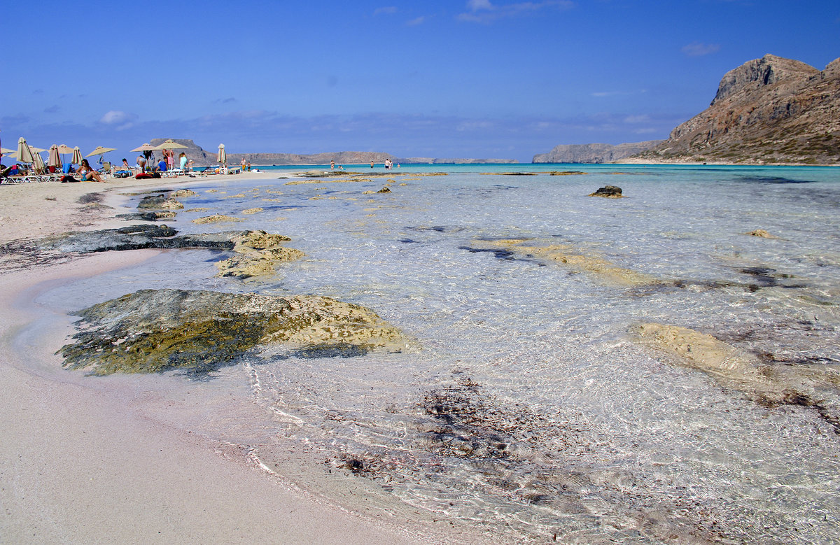 Balos Beach an der Nordwestküste von Kreta. Aufnahme: 20. Oktober 2016.