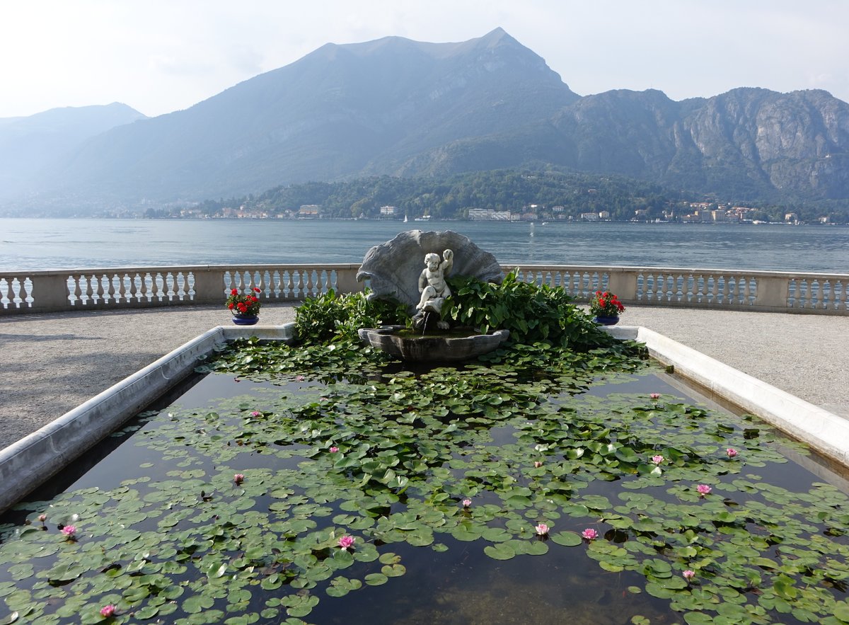 Bellagio, Seerosenbecken im Landschaftspark der Villa Melzi (21.09.2018)