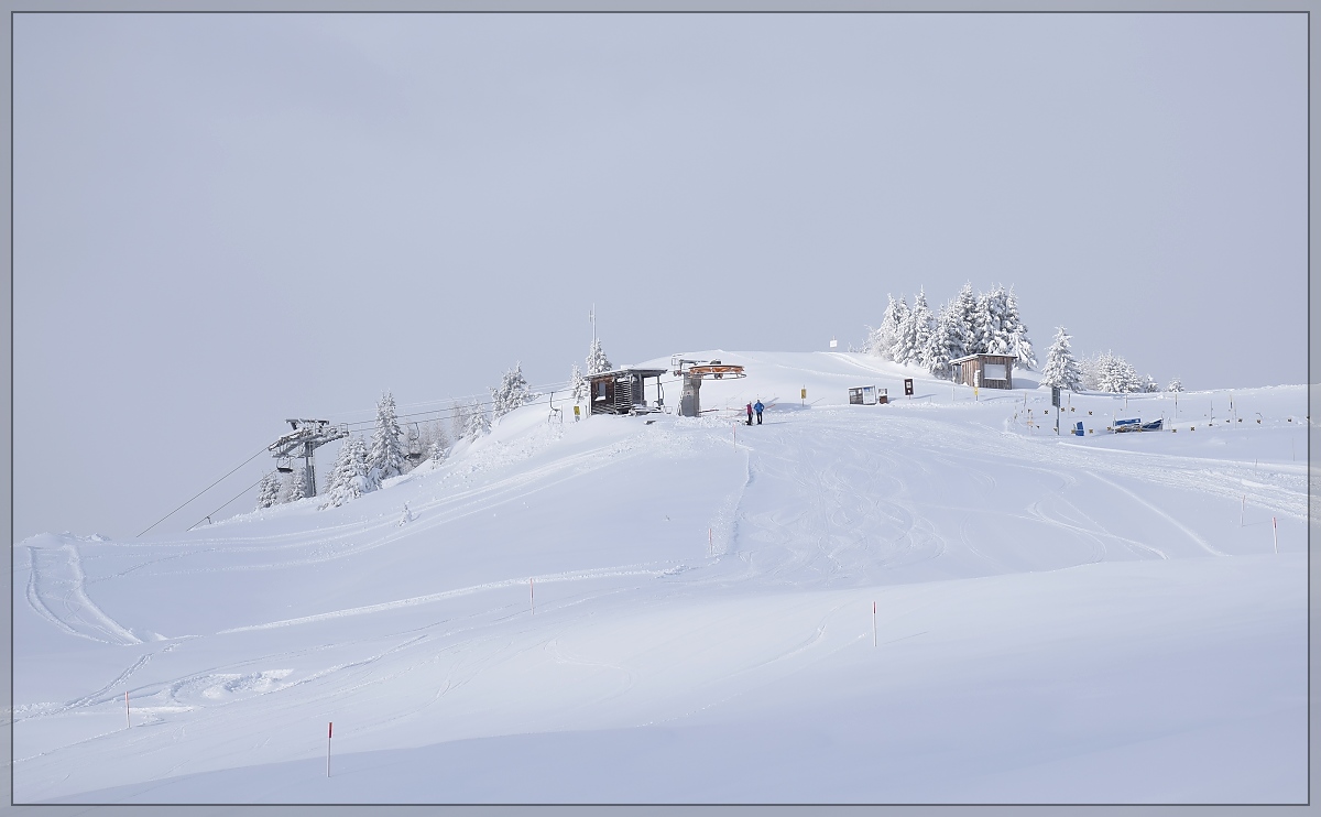 Bergstation Mutta des Sessellift Feldis. Februar 2019.