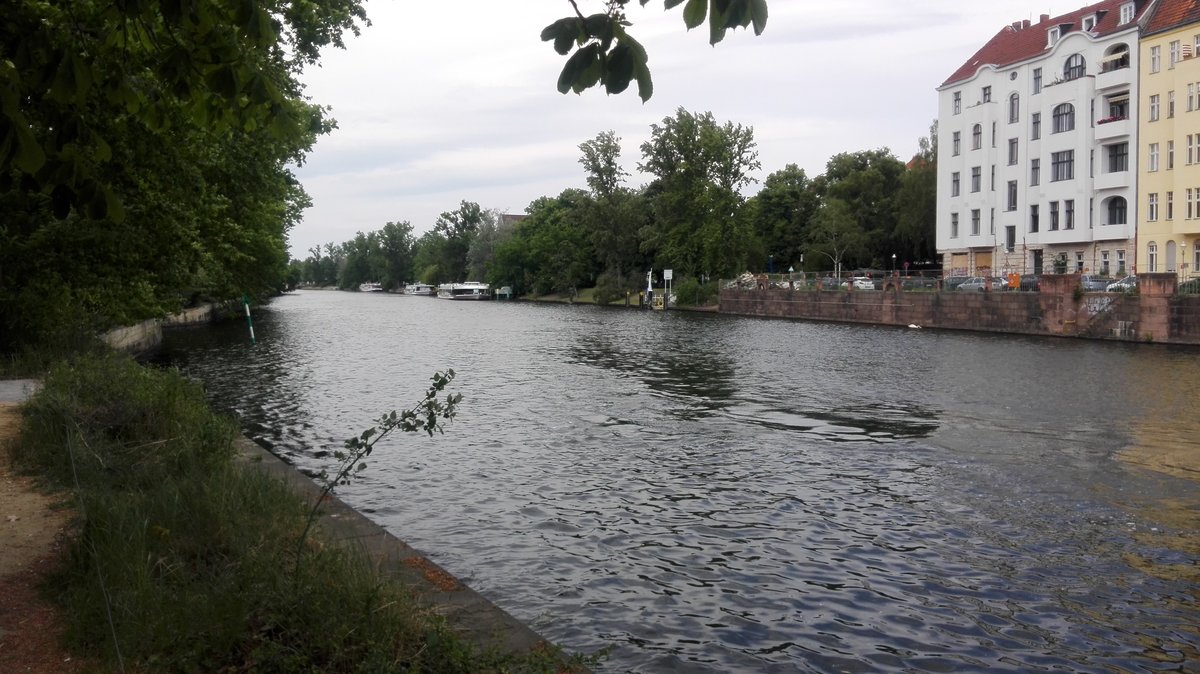 Berlin. Blick auf die Spree von der Uferpromenade des Charlottenburger Schlossparks. Aufgenommen am 04.06.2020.