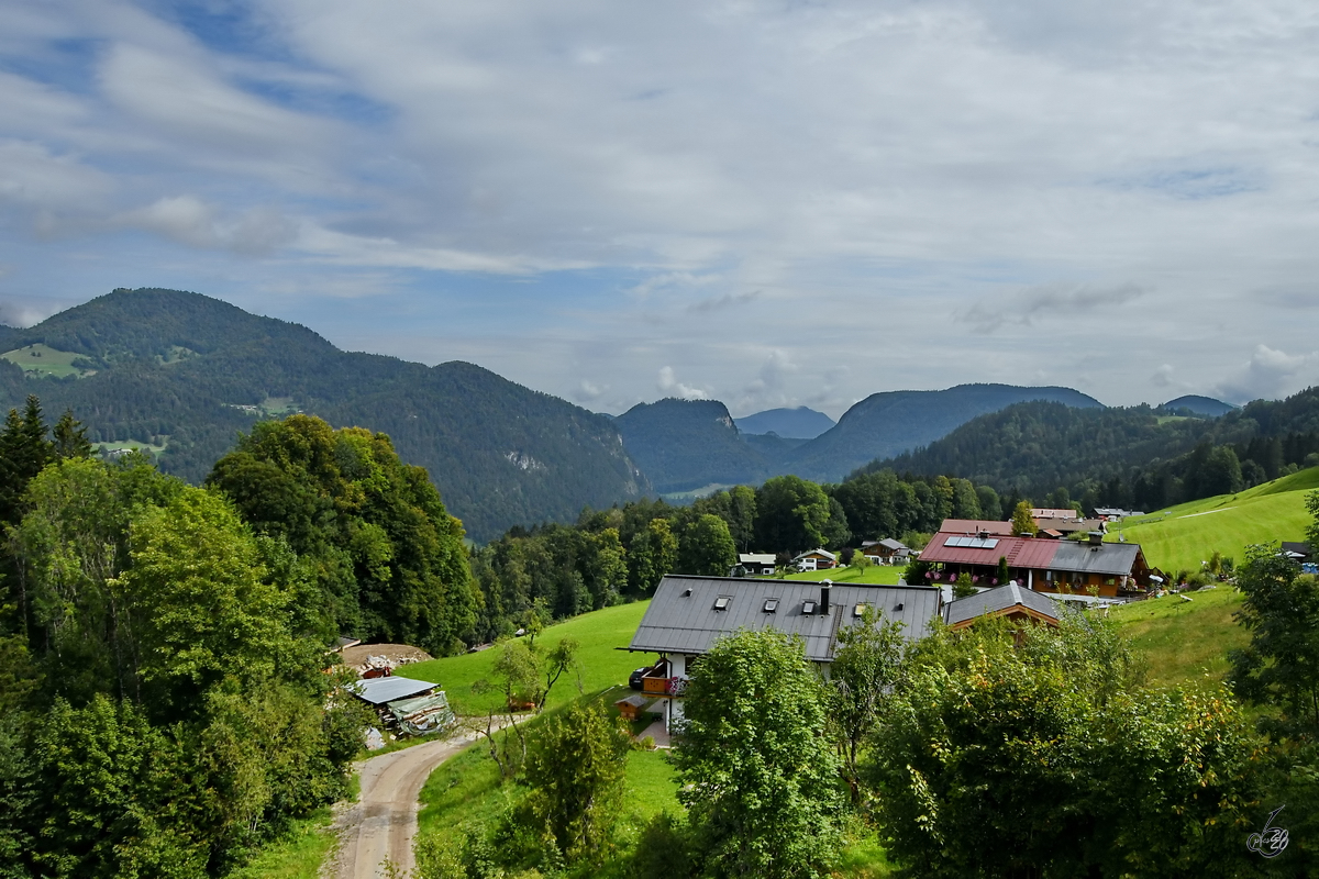 Blick auf die Berchtesgadener Alpen, so gesehen Mitte August 2020.