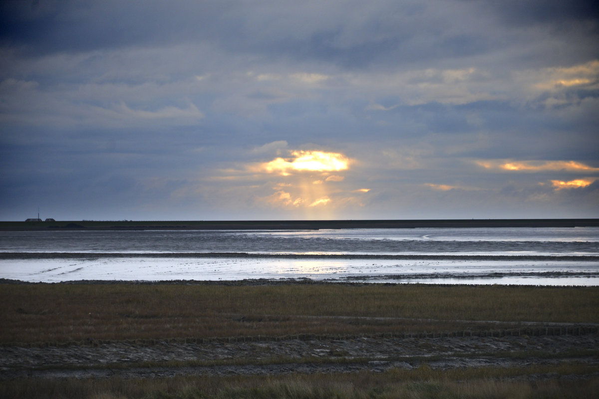 Blick auf das Nationalpark Wattenmeer von Rickelsbüll (Kreis Südtondern). Aufnahme: 4. Januar 2021.