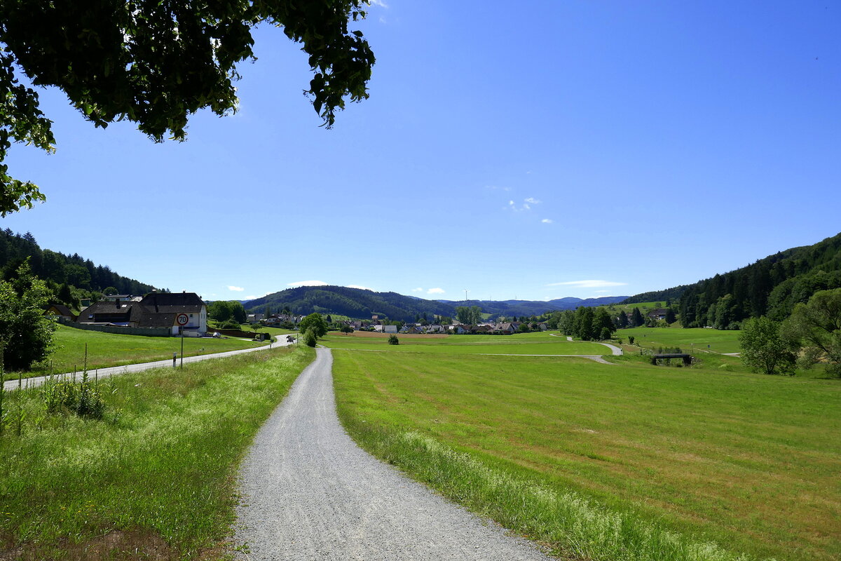 Blick auf den Ort Wittelbach im Schuttertal im mittleren Schwarzwald, Juli 2020