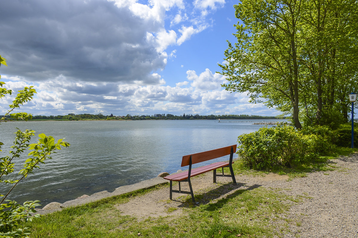 Blick auf die Schlei vor Arnis. Aufnahme: 11. Mai 2020.