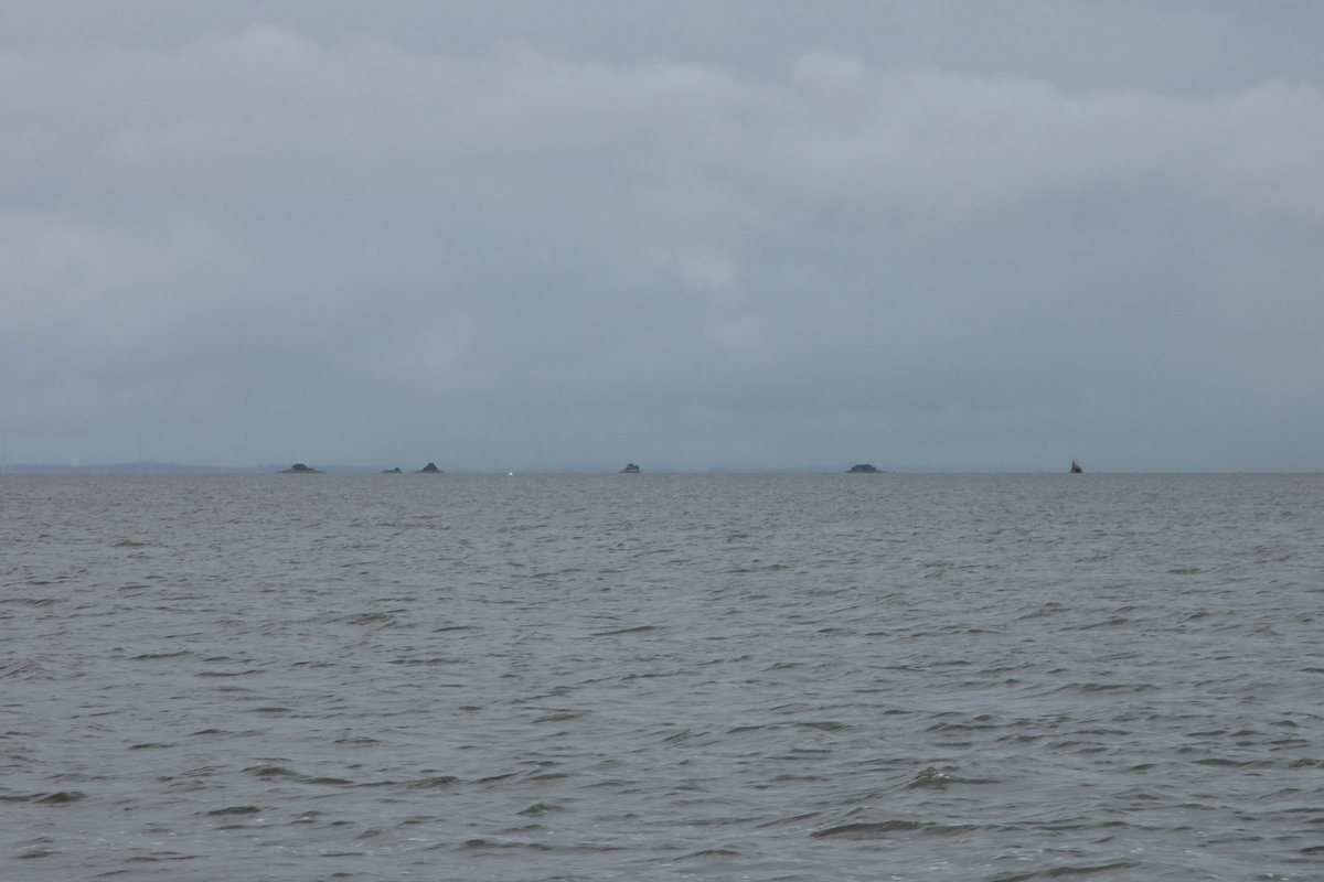 Blick vom Boot vor Pellworm zur Hallig Nordstzrandischmoor am 20.09.2017