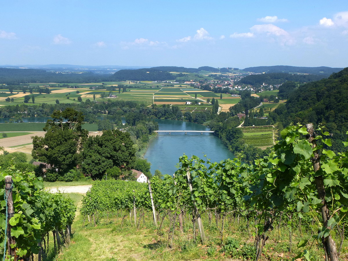 Blick von Buchberg Richtung Osten auf die Landschaft am Hochrhein, Juli 2013