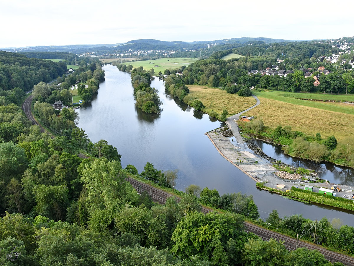 Blick vom Hohenstein auf die Ruhr. (Witten, Juni 2018)