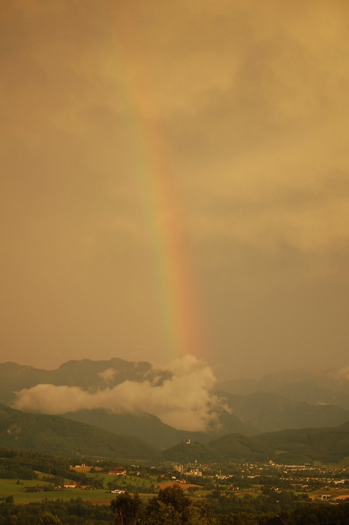 Blick nach Kirchdorf an der Krems nach einem Sommergewitter am
04.08.2013.