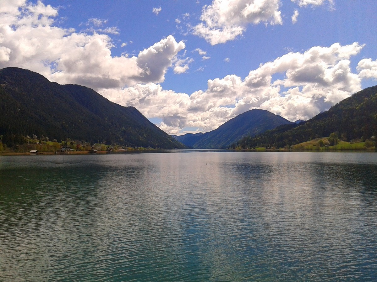 Blick über das Ostteil des Weißensee am 2.5.2015.