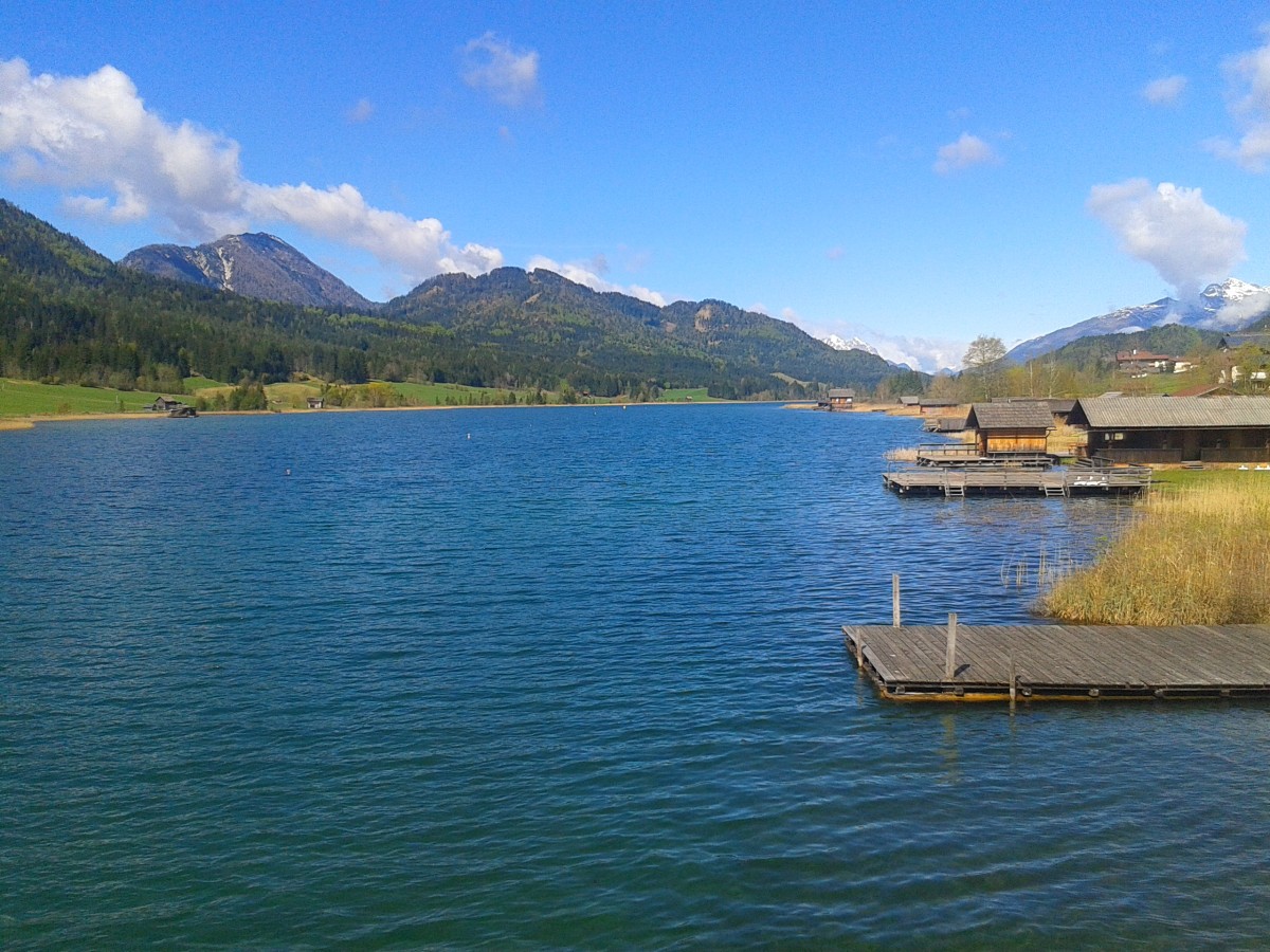 Blick über das Westteil es Weißensee am 2.5.2015.