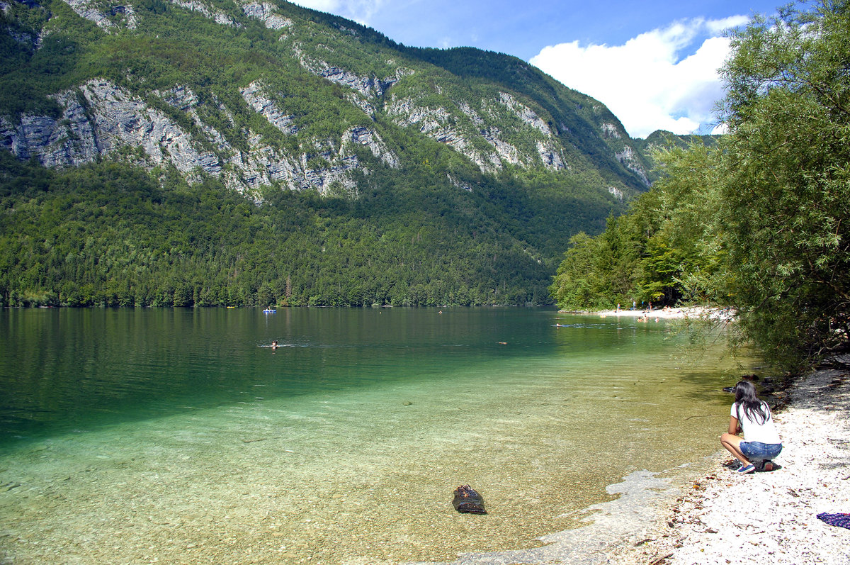 Bohinjsko jezero in Slowenien. Aufnahme: 2. August 2016.