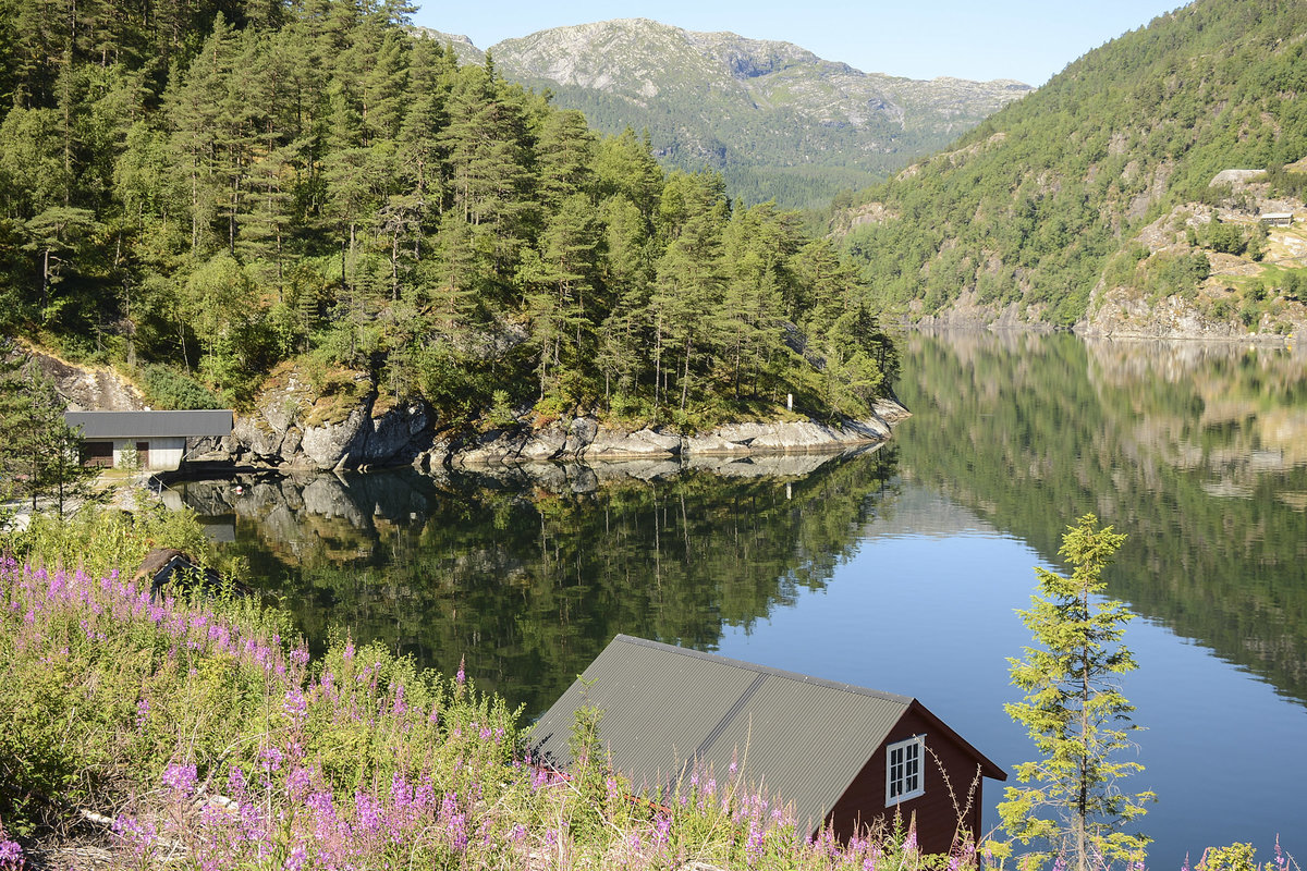 Bolstadelvi im norwegischen Hordaland. Aufnahme: 10. Juli 2018.