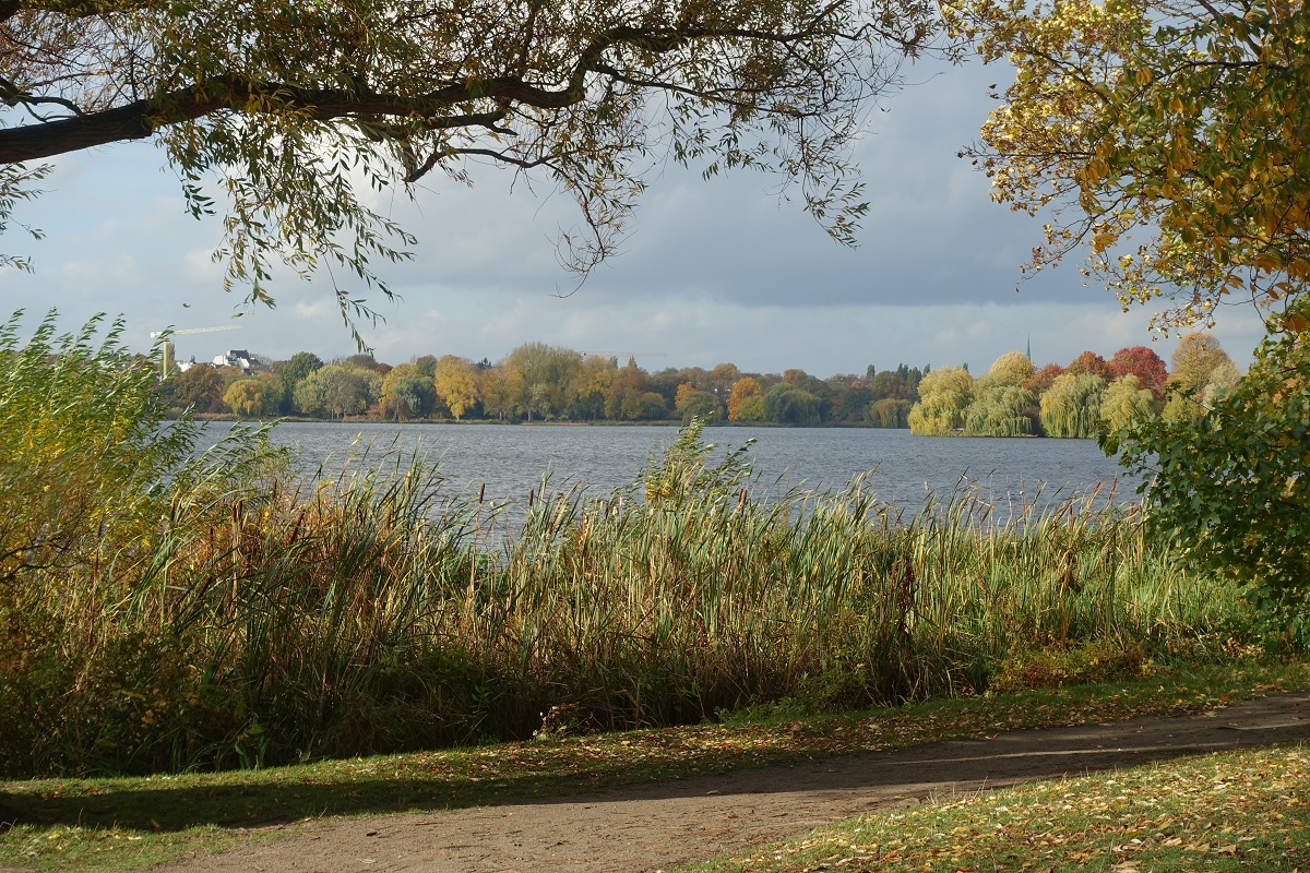 Bunter Herbst in Hamburg an der Außenalster am 28.10.2020 /