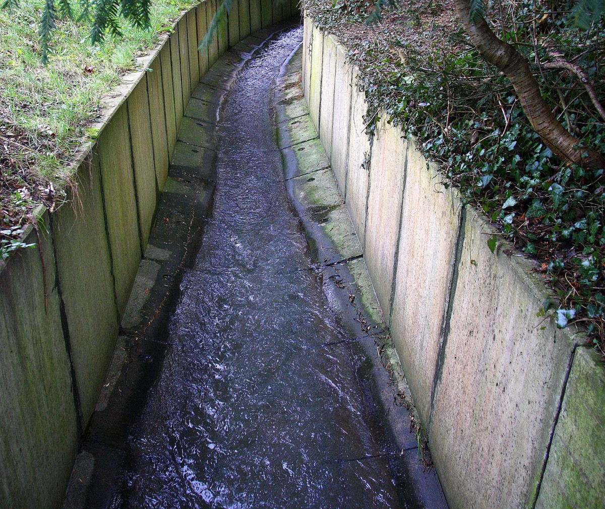 Das ist der Amstelbach in Kohlscheid-Bank am Nachmittag vom 11.1.2015.