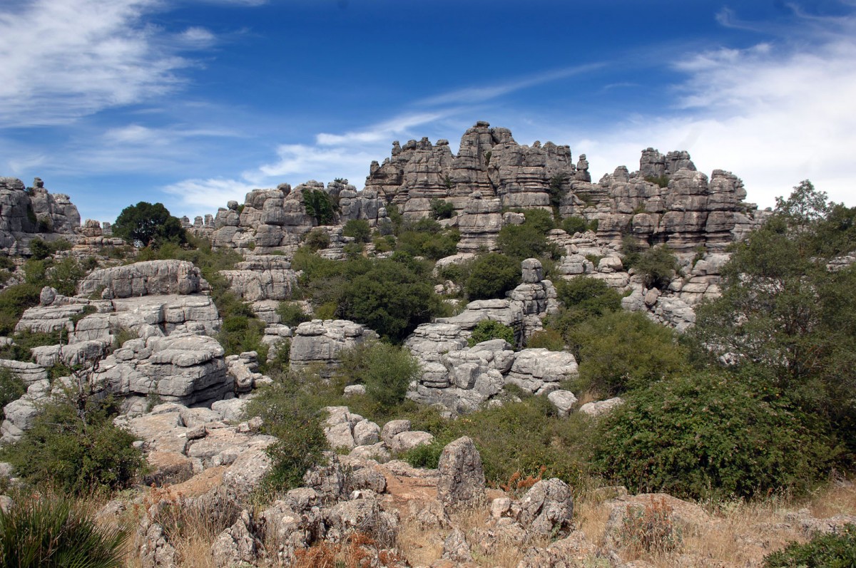 Das El Torcal Massiv in Andalusien. Aufnahme: Juli 2014.