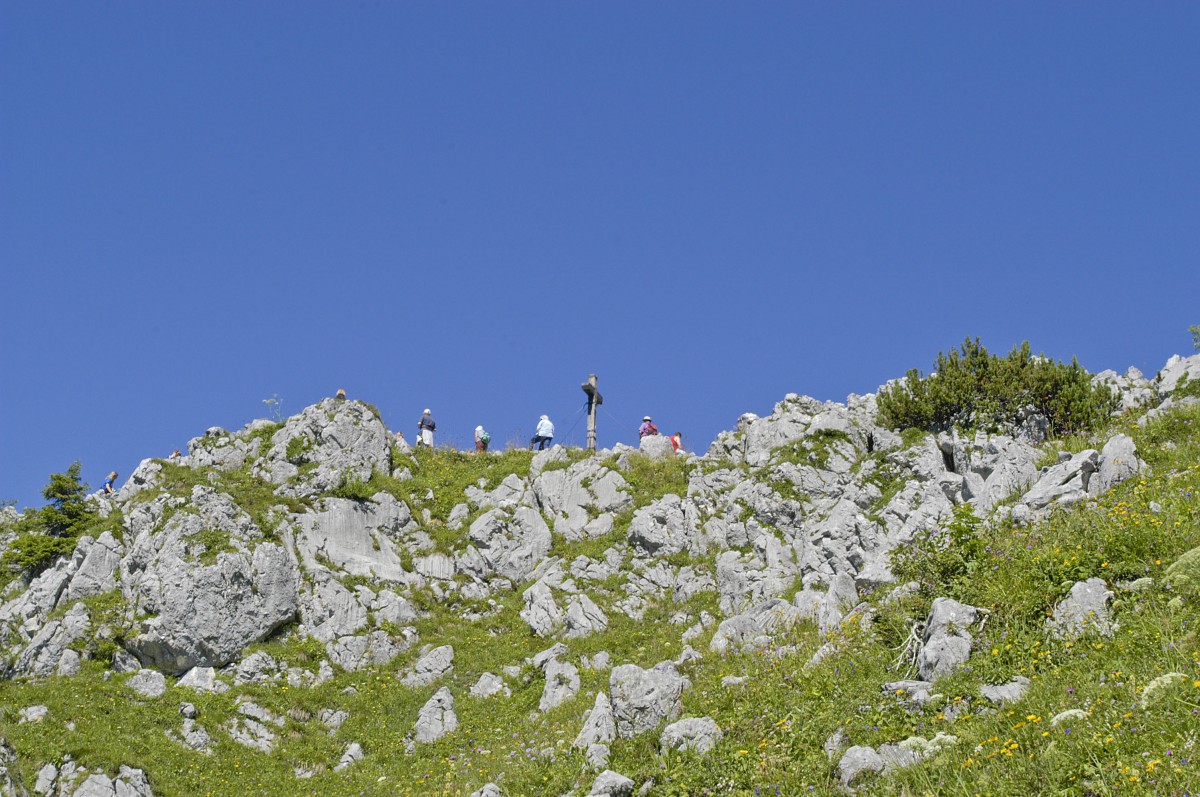 Das Kreuz auf dem Jennerberg im Berchtesgadener Land. Aufnahme: Juli 2008.